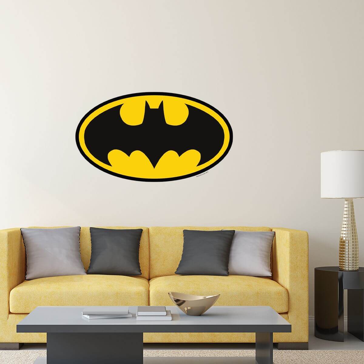 Kismet Decals Batman Logo Licensed Wall Sticker - Easy DIY Justice League Home & Room Decor Wall Art - Kismet Decals