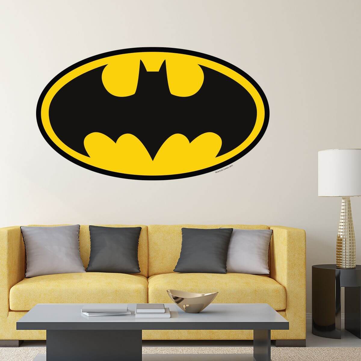 Kismet Decals Batman Logo Licensed Wall Sticker - Easy DIY Justice League Home & Room Decor Wall Art - Kismet Decals
