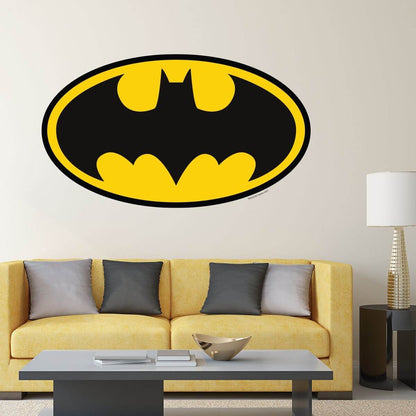 Kismet Decals Batman Logo Licensed Wall Sticker - Easy DIY Justice League Home & Room Decor Wall Art - Kismet Decals