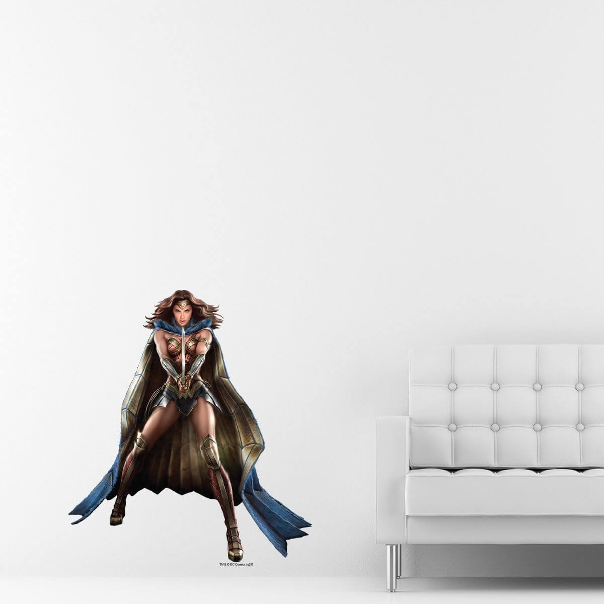 Kismet Decals Caped Wonder Woman Licensed Wall Sticker - Easy DIY Justice League Home & Room Decor Wall Art - Kismet Decals