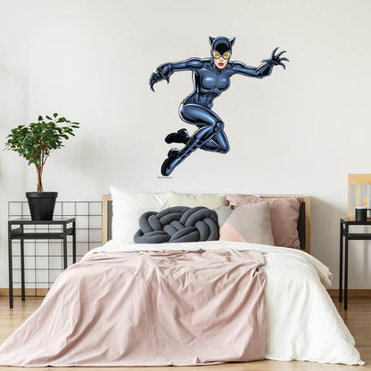 Kismet Decals Catwoman Leap Attack Licensed Wall Sticker - Easy DIY Justice League Home & Room Decor Wall Art - Kismet Decals