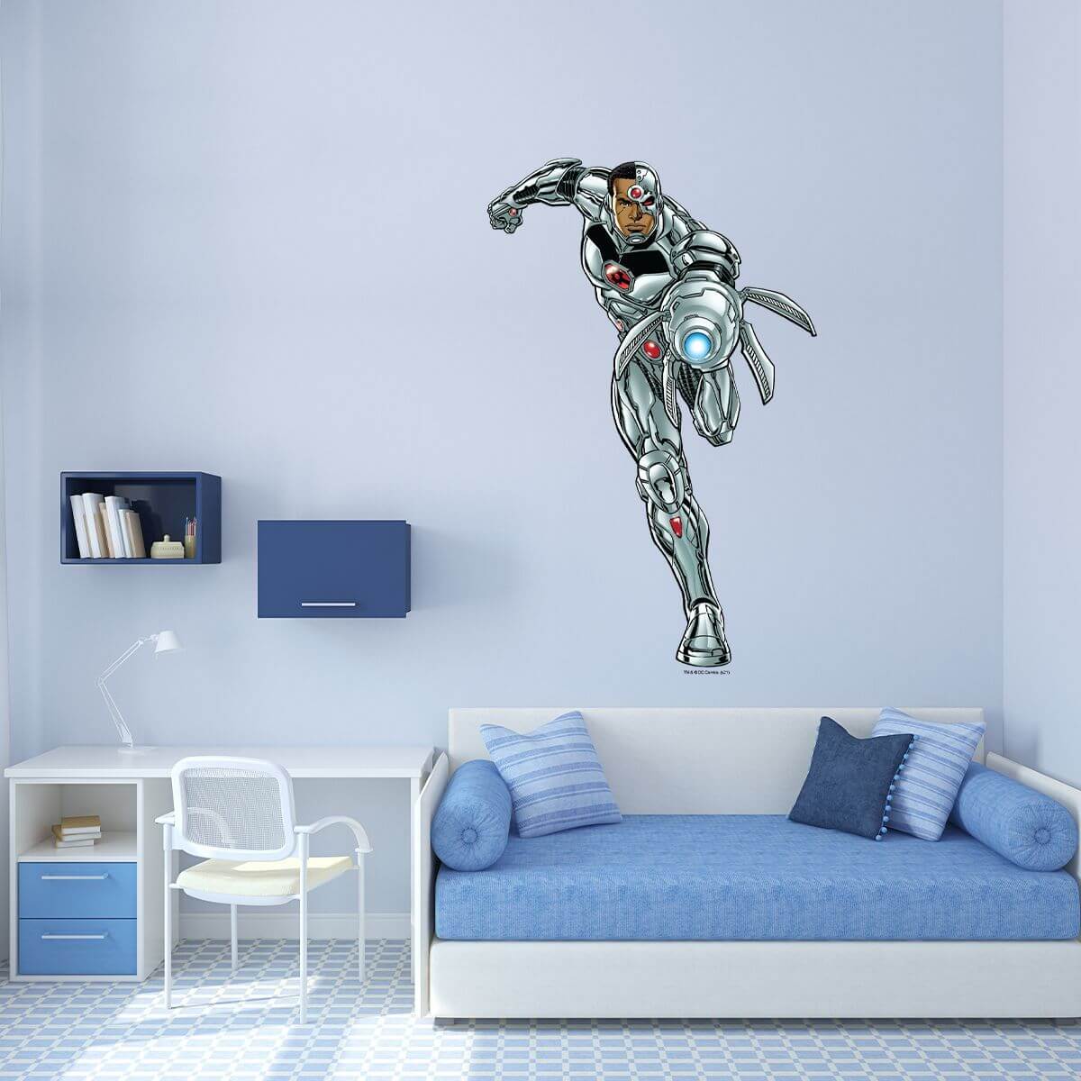 Kismet Decals Cyborg Charge Attack Licensed Wall Sticker - Easy DIY Justice League Home & Room Decor Wall Art - Kismet Decals