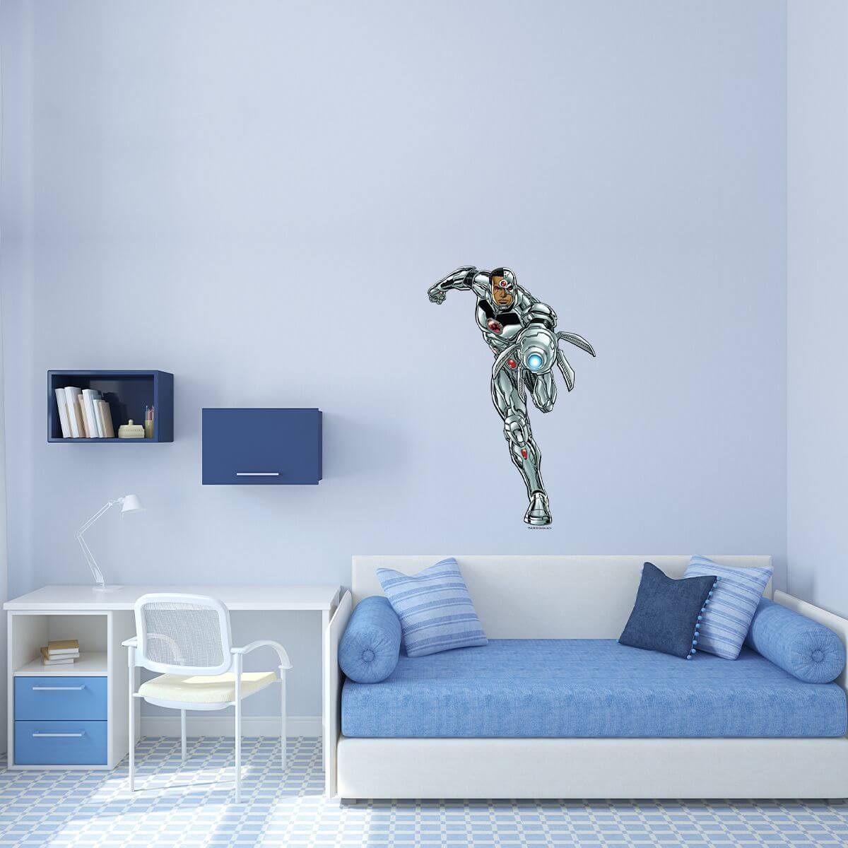 Kismet Decals Cyborg Charge Attack Licensed Wall Sticker - Easy DIY Justice League Home & Room Decor Wall Art - Kismet Decals