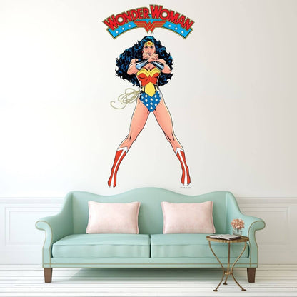 Kismet Decals Evolution of Wonder Woman Original Artwork 1987 Officially Licensed Wall Sticker - Easy DIY DC Comics Home, Kids or Adult Bedroom, Office, Living Room Decor Wall Art - Kismet Decals