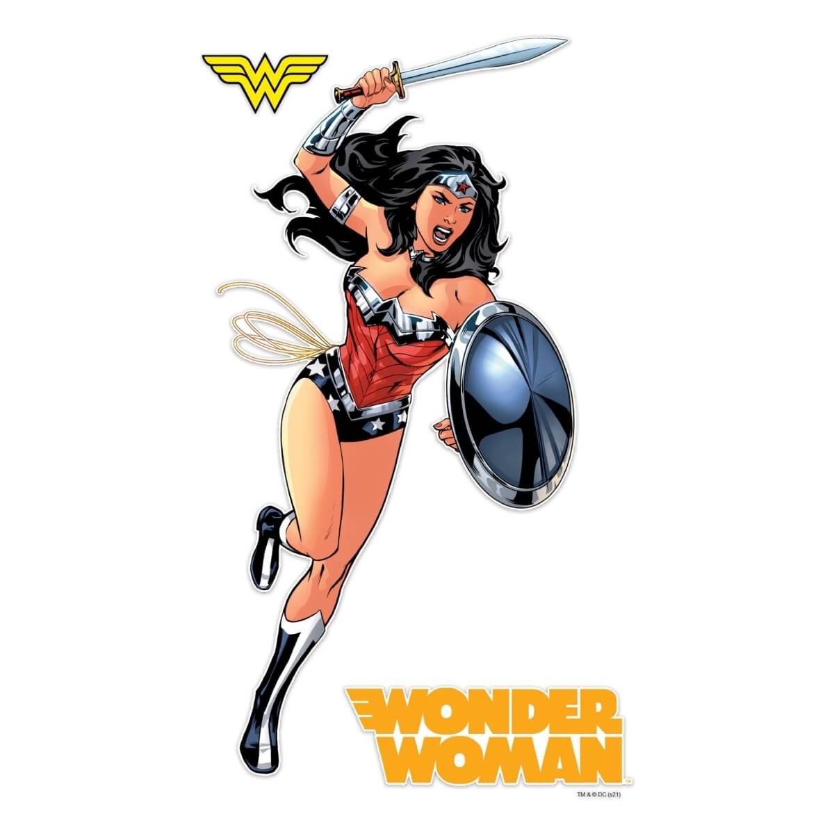 Kismet Decals Evolution of Wonder Woman Original Artwork 2011 Officially Licensed Wall Sticker - Easy DIY DC Comics Home, Kids or Adult Bedroom, Office, Living Room Decor Wall Art - Kismet Decals