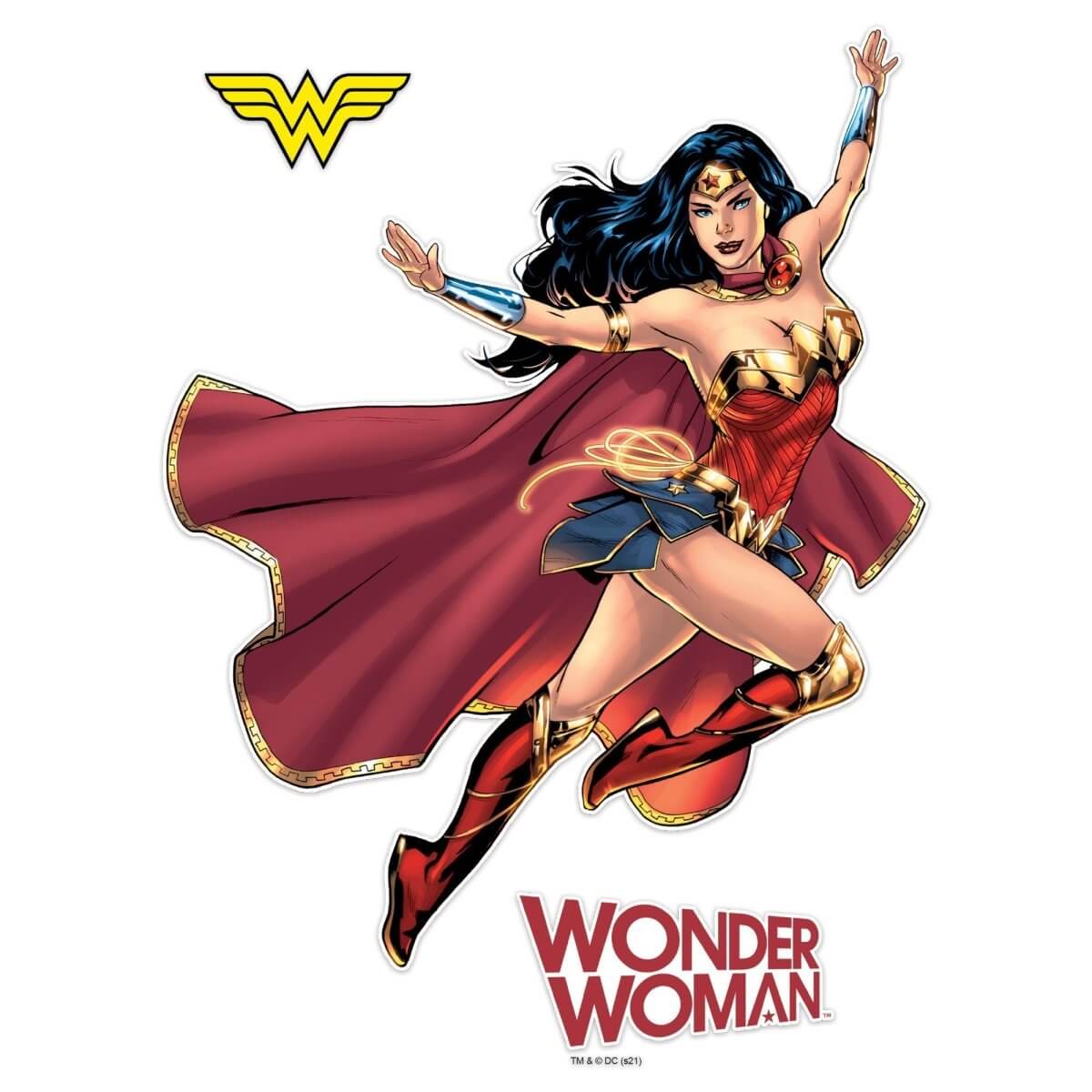 Kismet Decals Evolution of Wonder Woman Original Artwork 2016 Officially Licensed Wall Sticker - Easy DIY DC Comics Home, Kids or Adult Bedroom, Office, Living Room Decor Wall Art - Kismet Decals