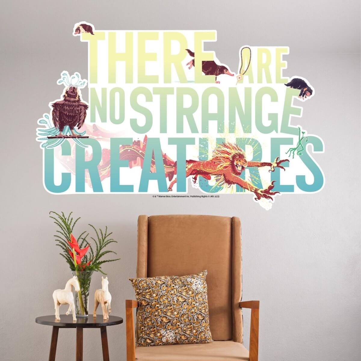 Kismet Decals Fantastic Beasts No Strange Creatures Licensed Wall Sticker - Easy DIY Home & Kids Room Decor Decal Art - Kismet Decals