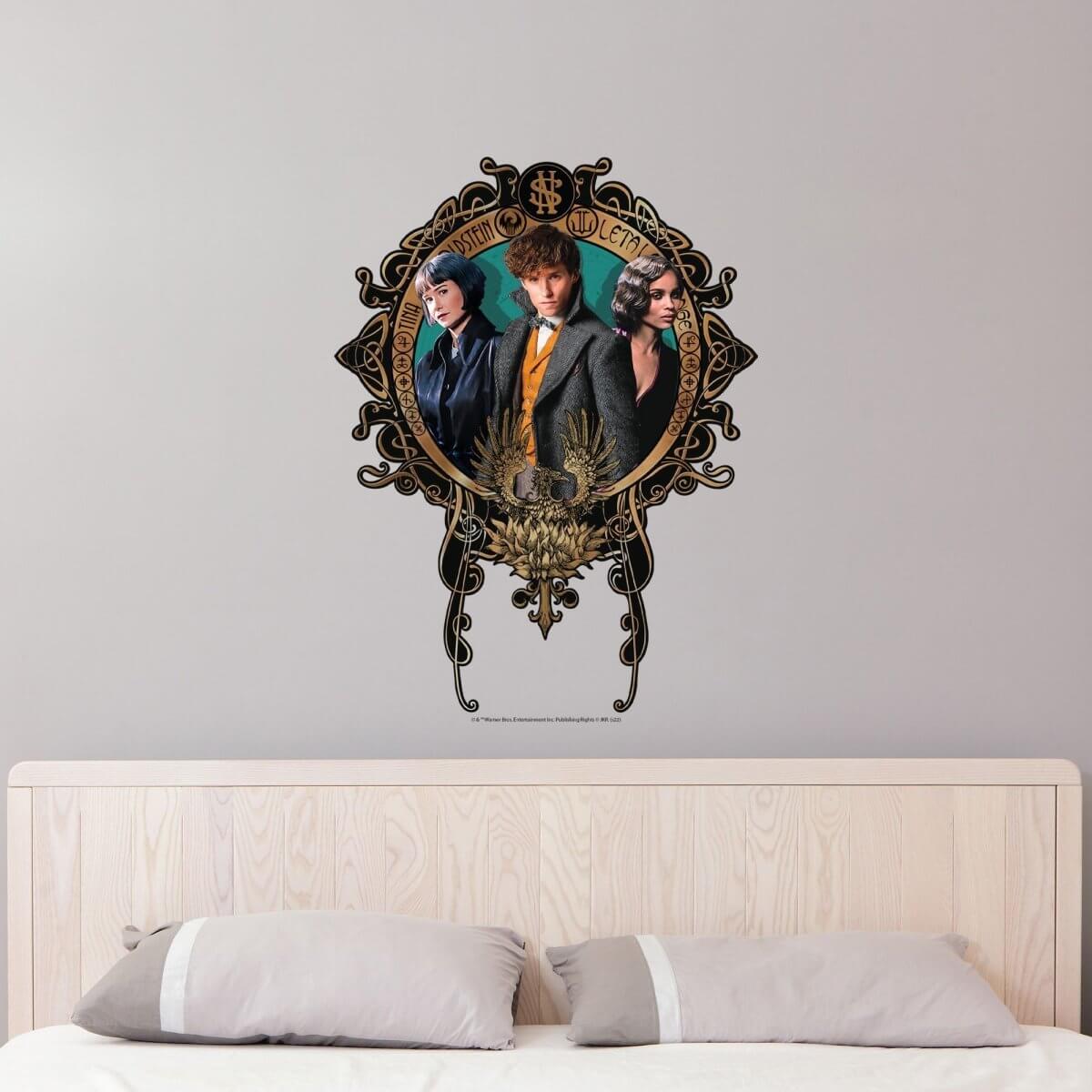 Kismet Decals Fantastic Beasts Tina, Newt, Leta Trio Licensed Wall Sticker - Easy DIY Home & Kids Room Decor Decal Art - Kismet Decals