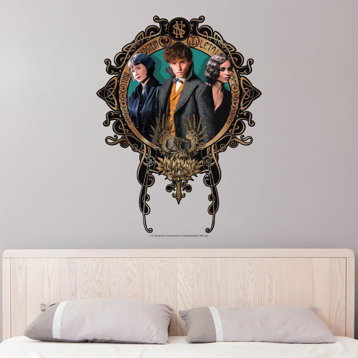 Kismet Decals Fantastic Beasts Tina, Newt, Leta Trio Licensed Wall Sticker - Easy DIY Home & Kids Room Decor Decal Art - Kismet Decals