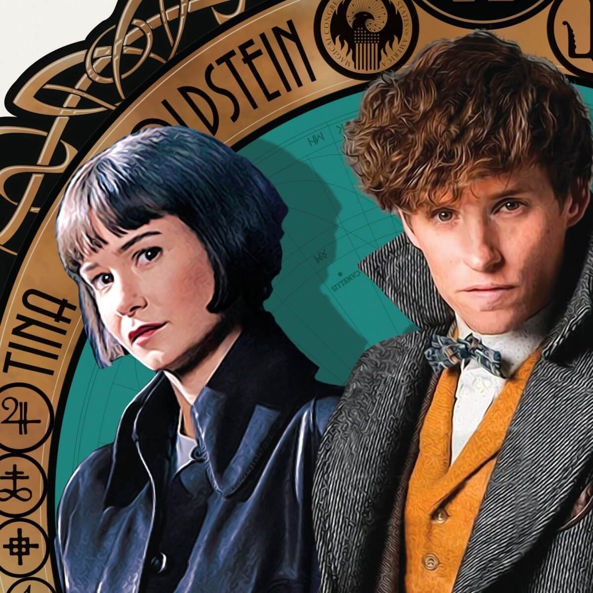 Kismet Decals Fantastic Beasts Tina, Newt, Leta Trio Licensed Wall Sticker - Easy DIY Home & Kids Room Decor Decal Art - Kismet Decals