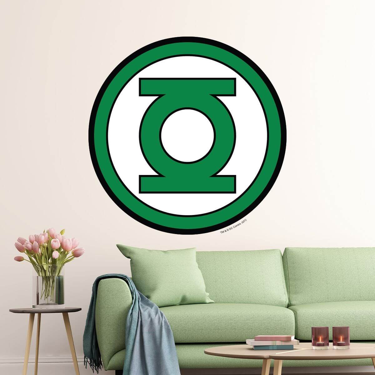 Kismet Decals Green Lantern Logo Licensed Wall Sticker - Easy DIY Justice League Home & Room Decor Wall Art - Kismet Decals