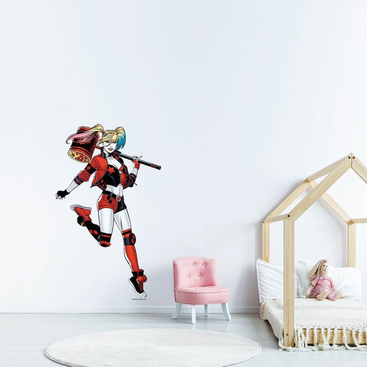 Kismet Decals Harley Quinn Hammer Licensed Wall Sticker - Easy DIY Justice League Home & Room Decor Wall Art - Kismet Decals