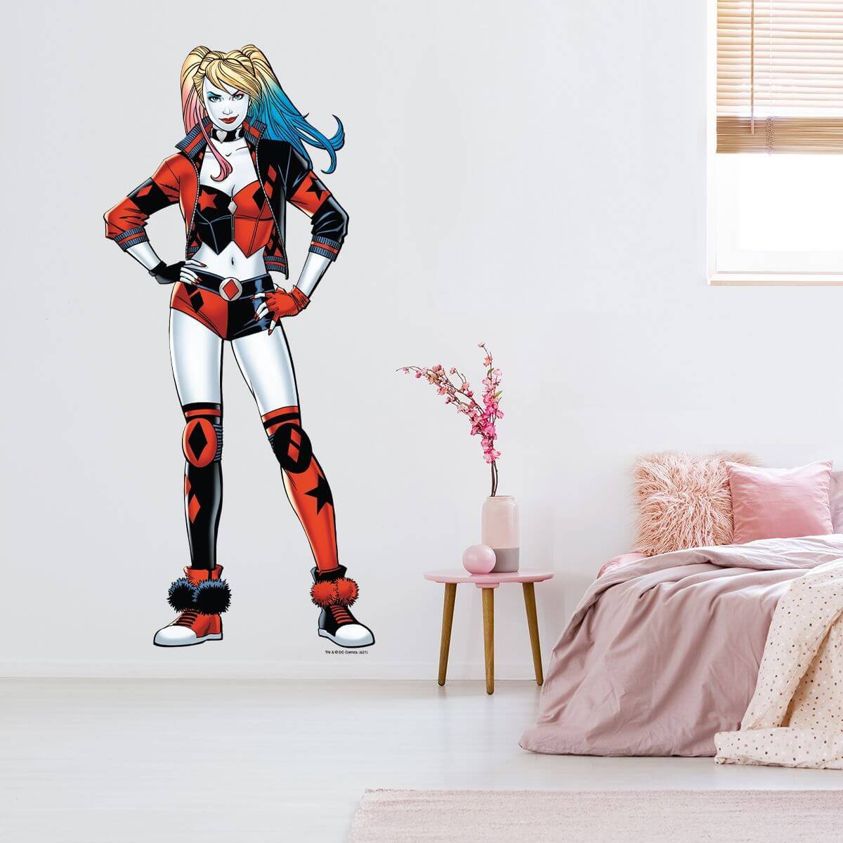 Kismet Decals Harley Quinn Wildcard Licensed Wall Sticker - Easy DIY Justice League Home & Room Decor Wall Art - Kismet Decals