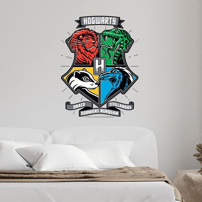 Kismet Decals Harry Potter Hogwarts Crest Licensed Wall Sticker - Easy DIY Home & Kids Room Decor Wall Decal Art - Kismet Decals