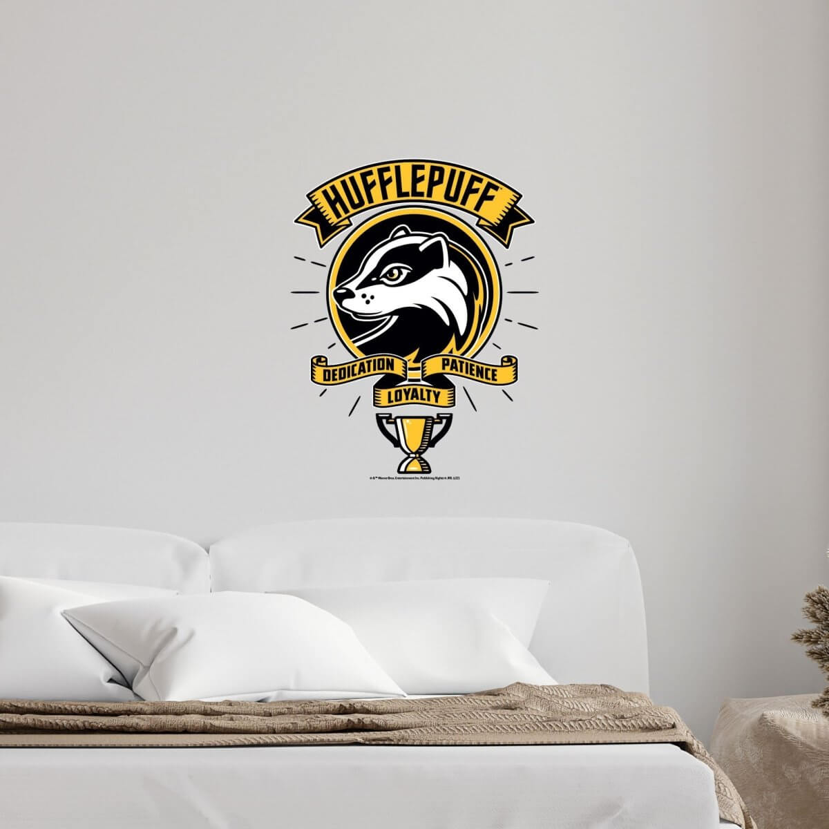 Kismet Decals Harry Potter Hufflepuff Crest Licensed Wall Sticker - Easy DIY Home & Kids Room Decor Wall Decal Art - Kismet Decals