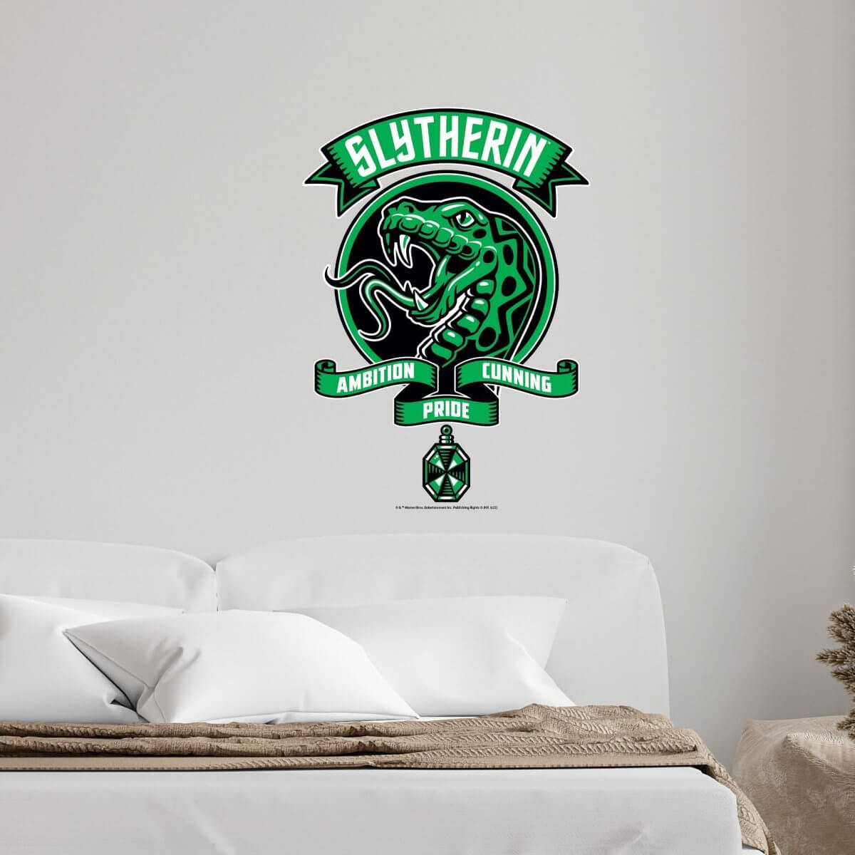 Kismet Decals Harry Potter Slytherin Crest Licensed Wall Sticker - Easy DIY Home & Kids Room Decor Wall Decal Art - Kismet Decals