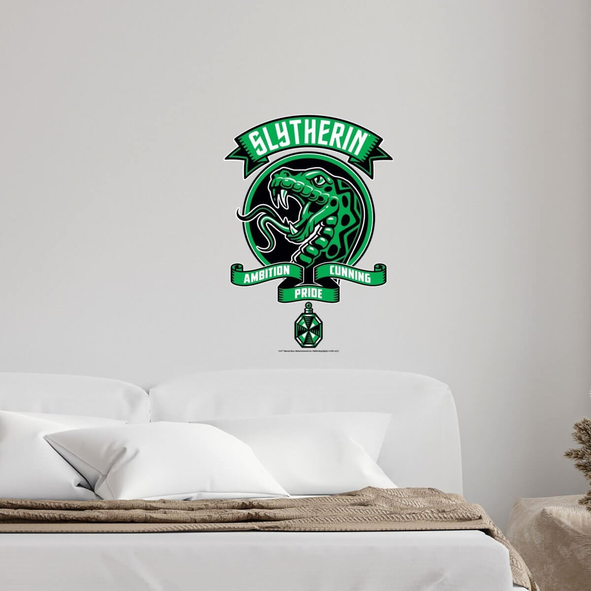 Kismet Decals Harry Potter Slytherin Crest Licensed Wall Sticker - Easy DIY Home & Kids Room Decor Wall Decal Art - Kismet Decals