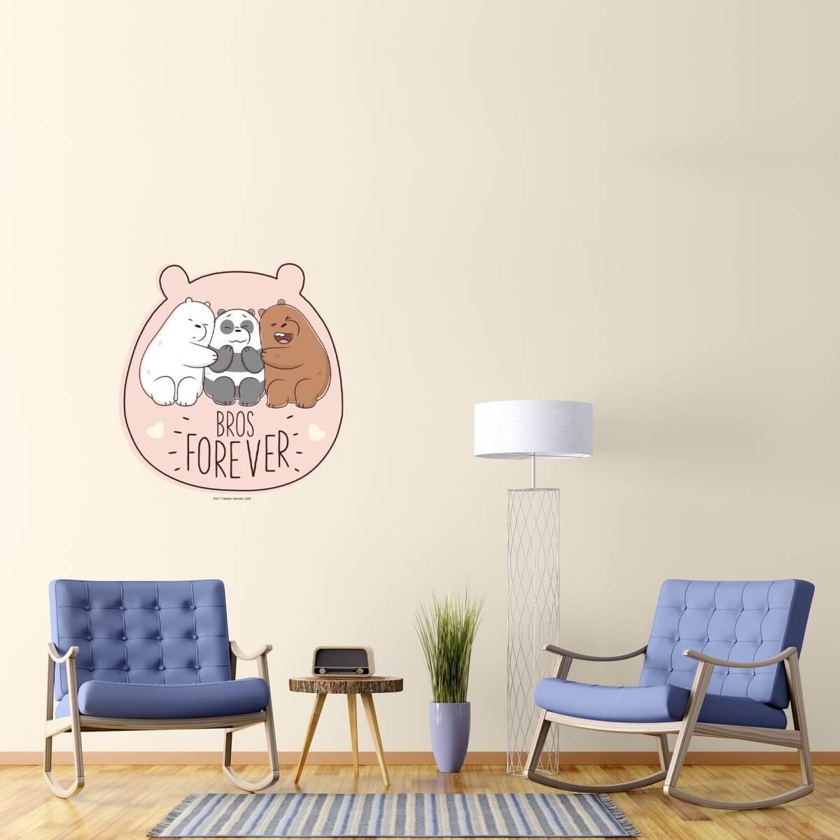 Kismet Decals Home & Room Decor We Bare Bears Bros Forever! Wall decal sticker - officially licensed - latex printed with no solvent odor - Kismet Decals