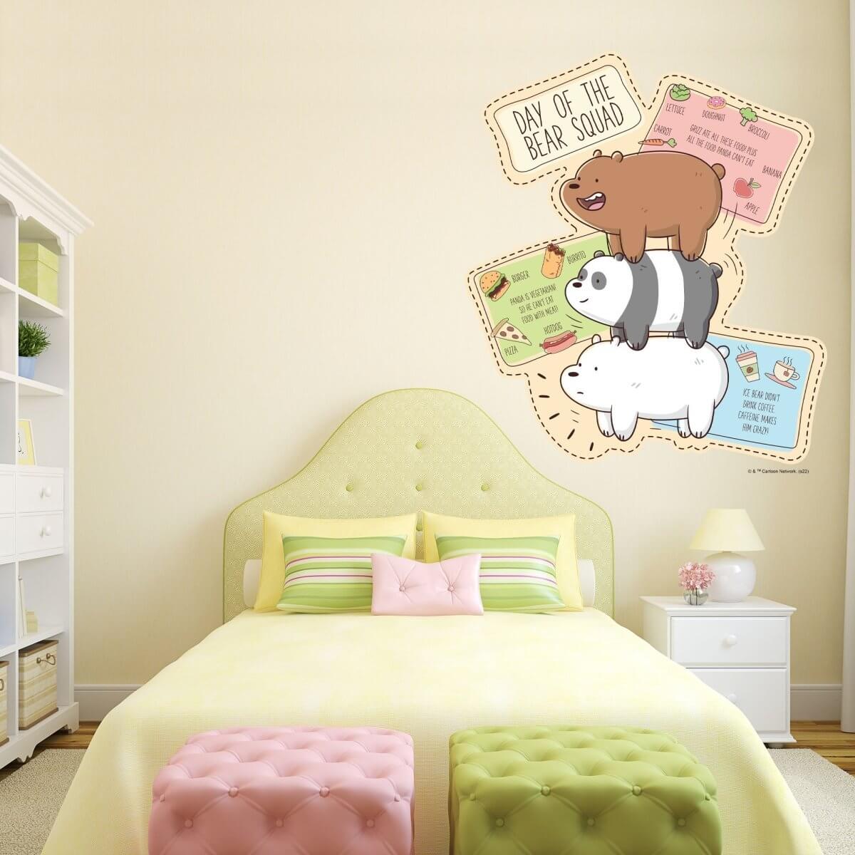 Kismet Decals Home & Room Decor We Bare Bears Day of the Bear Squad Wall decal sticker - officially licensed - latex printed with no solvent odor - Kismet Decals