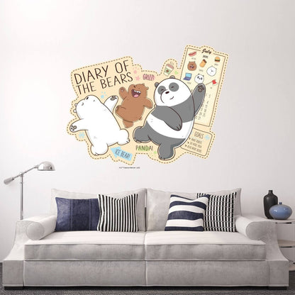 Kismet Decals Home & Room Decor We Bare Bears Diary of the Bears Wall decal sticker - officially licensed - latex printed with no solvent odor - Kismet Decals