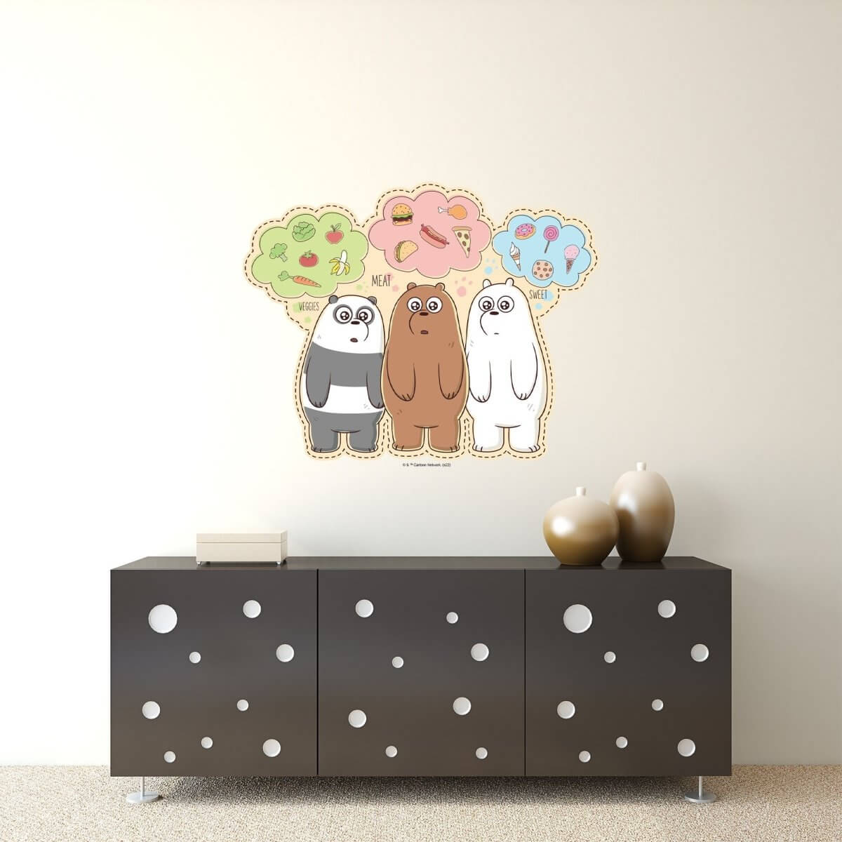 Kismet Decals Home & Room Decor We Bare Bears Favorite Foods Wall decal sticker - officially licensed - latex printed with no solvent odor - Kismet Decals