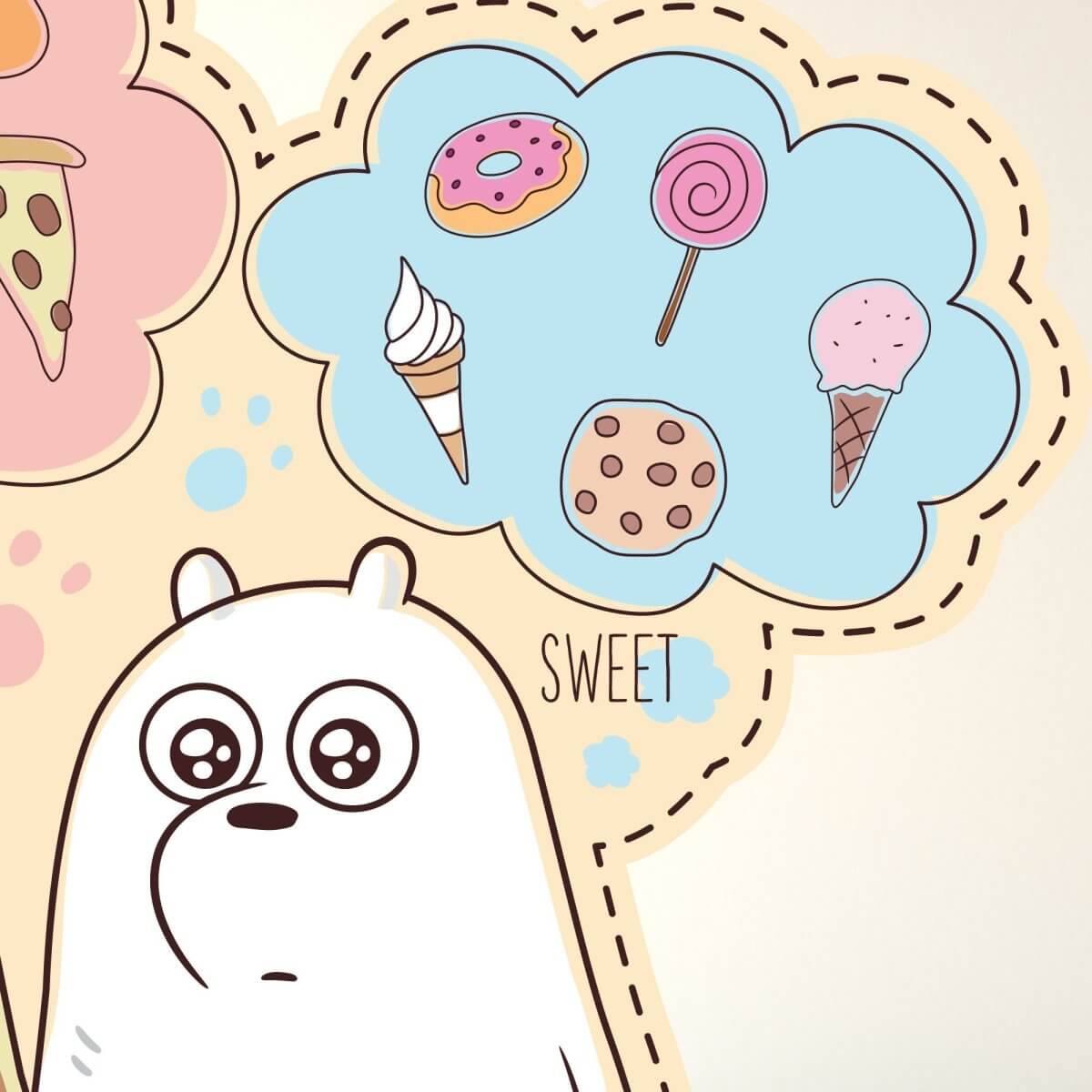 Kismet Decals Home & Room Decor We Bare Bears Favorite Foods Wall decal sticker - officially licensed - latex printed with no solvent odor - Kismet Decals