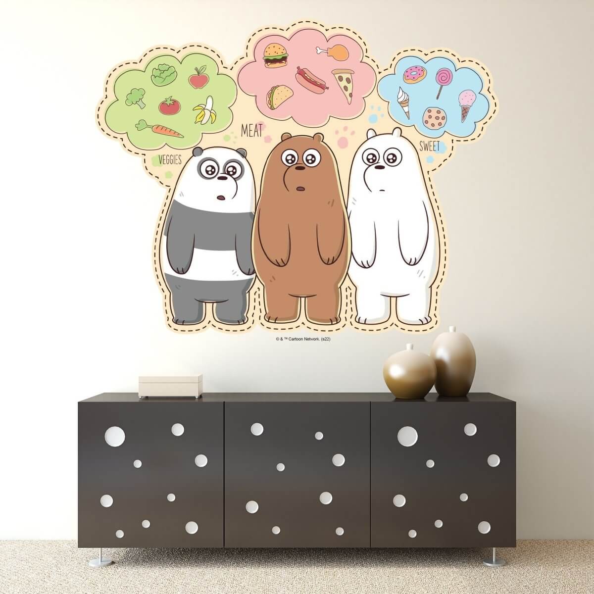 Kismet Decals Home & Room Decor We Bare Bears Favorite Foods Wall decal sticker - officially licensed - latex printed with no solvent odor - Kismet Decals