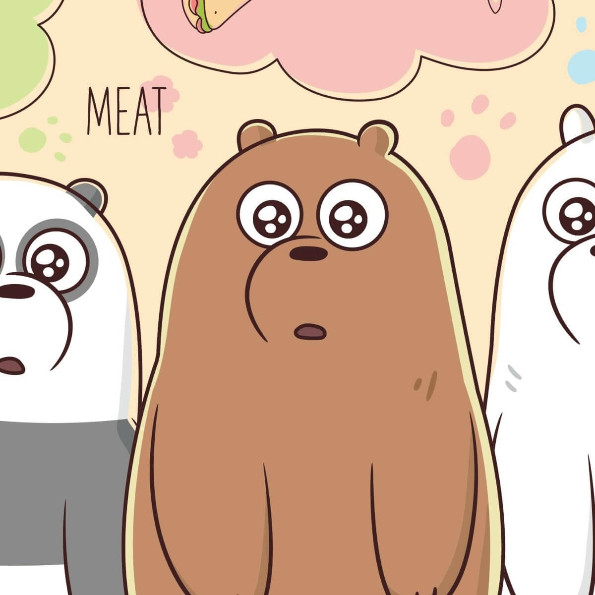 Kismet Decals Home & Room Decor We Bare Bears Favorite Foods Wall decal sticker - officially licensed - latex printed with no solvent odor - Kismet Decals