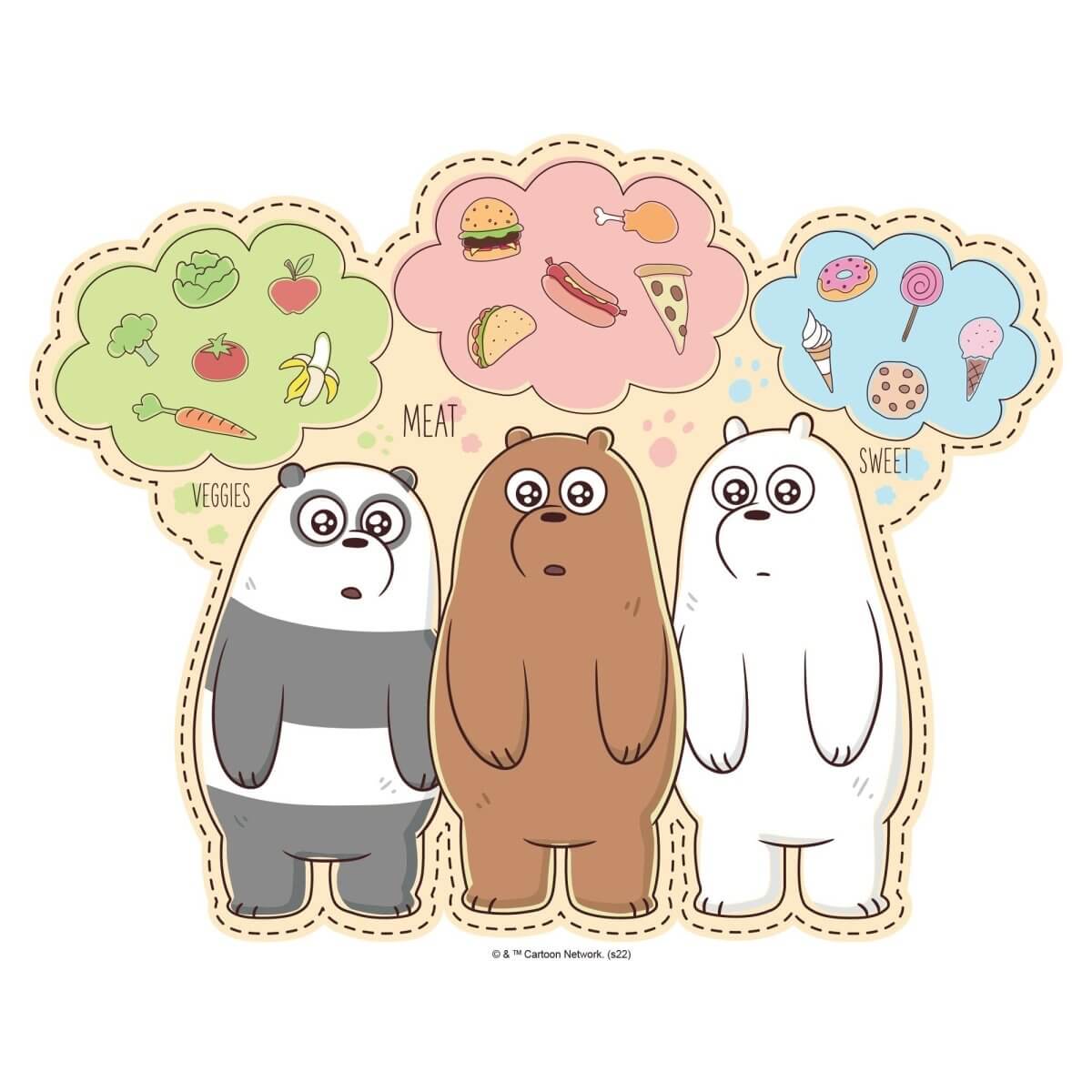 Kismet Decals Home & Room Decor We Bare Bears Favorite Foods Wall decal sticker - officially licensed - latex printed with no solvent odor - Kismet Decals
