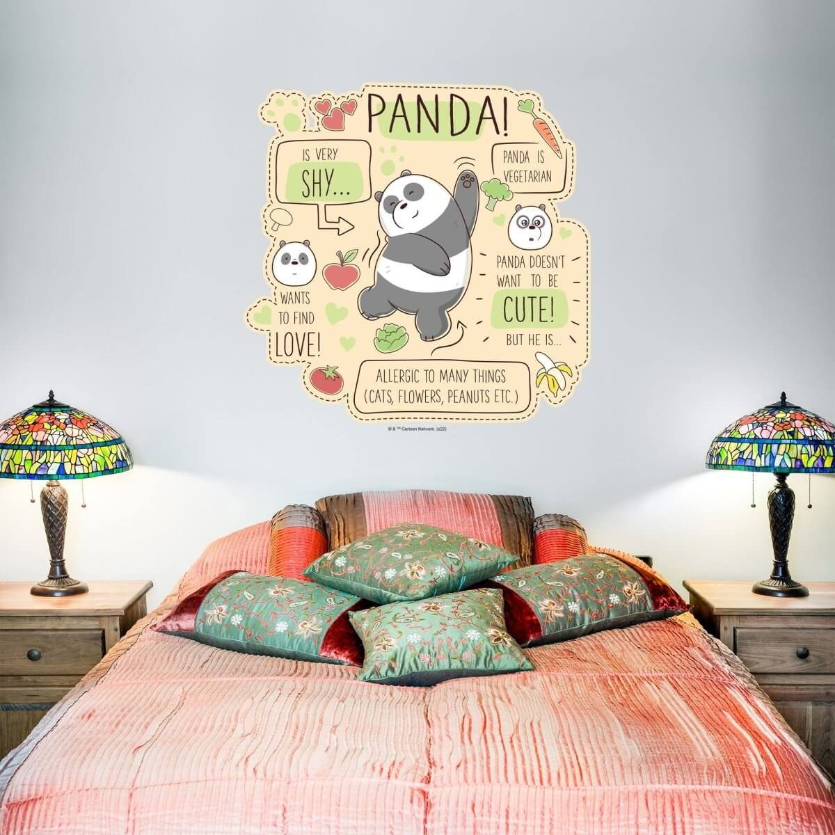 Kismet Decals Home & Room Decor We Bare Bears Get to Know Panda Wall decal sticker - officially licensed - latex printed with no solvent odor - Kismet Decals