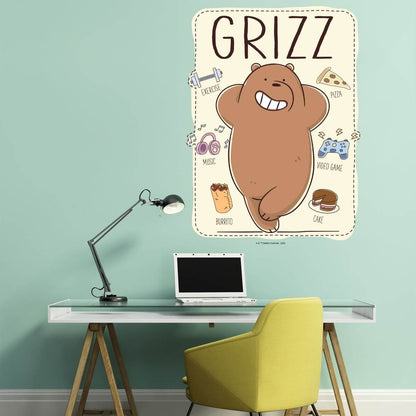 Kismet Decals Home & Room Decor We Bare Bears Grizzly's Favorites Wall decal sticker - officially licensed - latex printed with no solvent odor - Kismet Decals