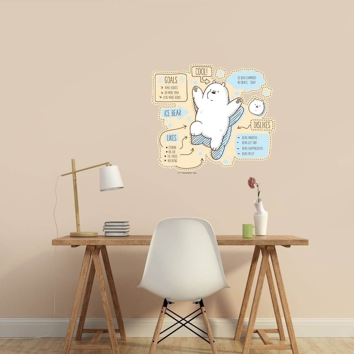 Kismet Decals Home & Room Decor We Bare Bears Ice Bear 101 Wall decal sticker - officially licensed - latex printed with no solvent odor - Kismet Decals