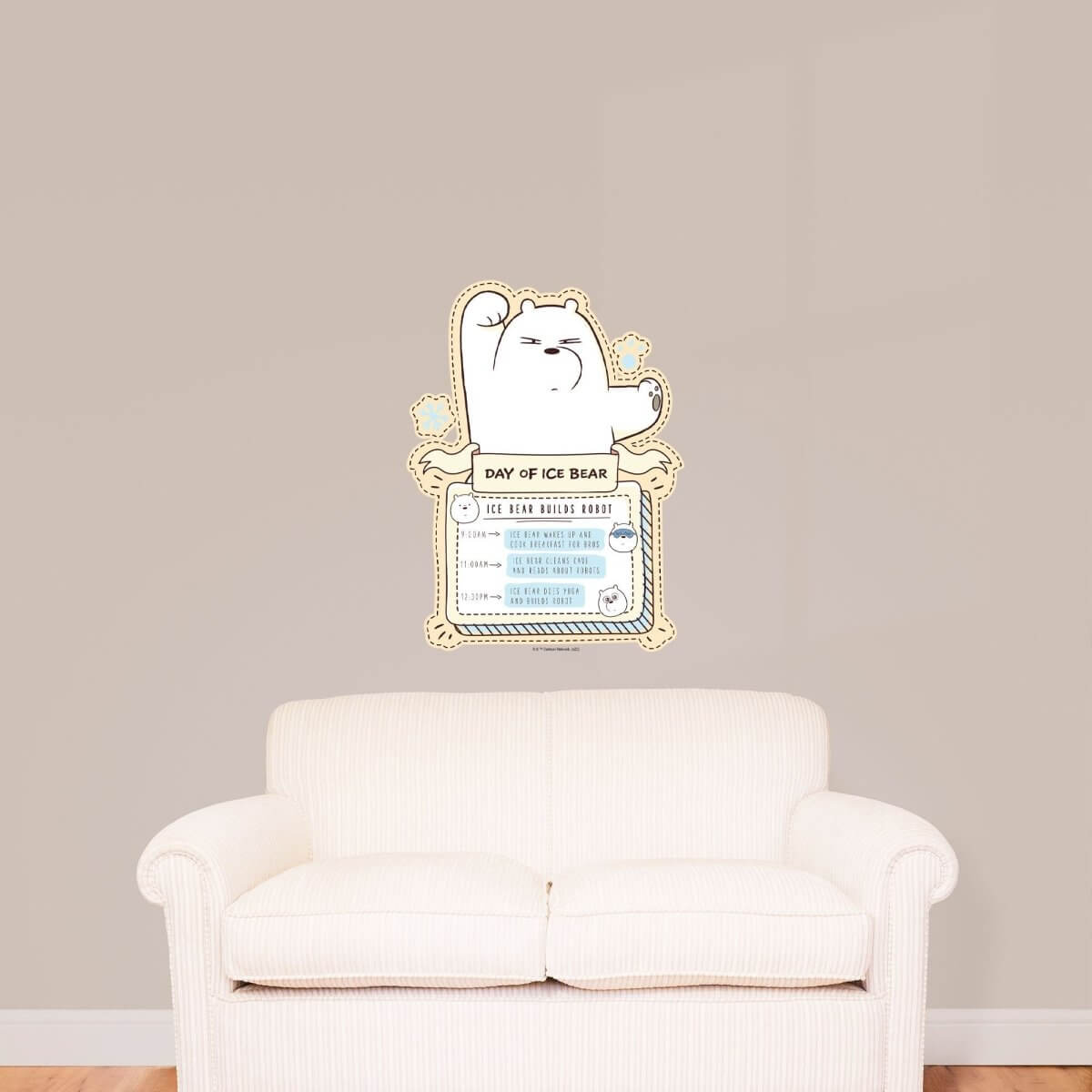 Kismet Decals Home & Room Decor We Bare Bears Ice Bear's Day Wall decal sticker - officially licensed - latex printed with no solvent odor - Kismet Decals