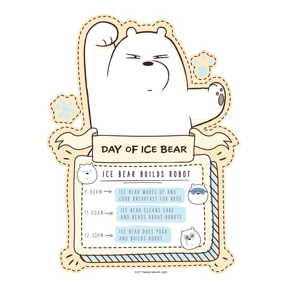 Kismet Decals Home & Room Decor We Bare Bears Ice Bear's Day Wall decal sticker - officially licensed - latex printed with no solvent odor - Kismet Decals