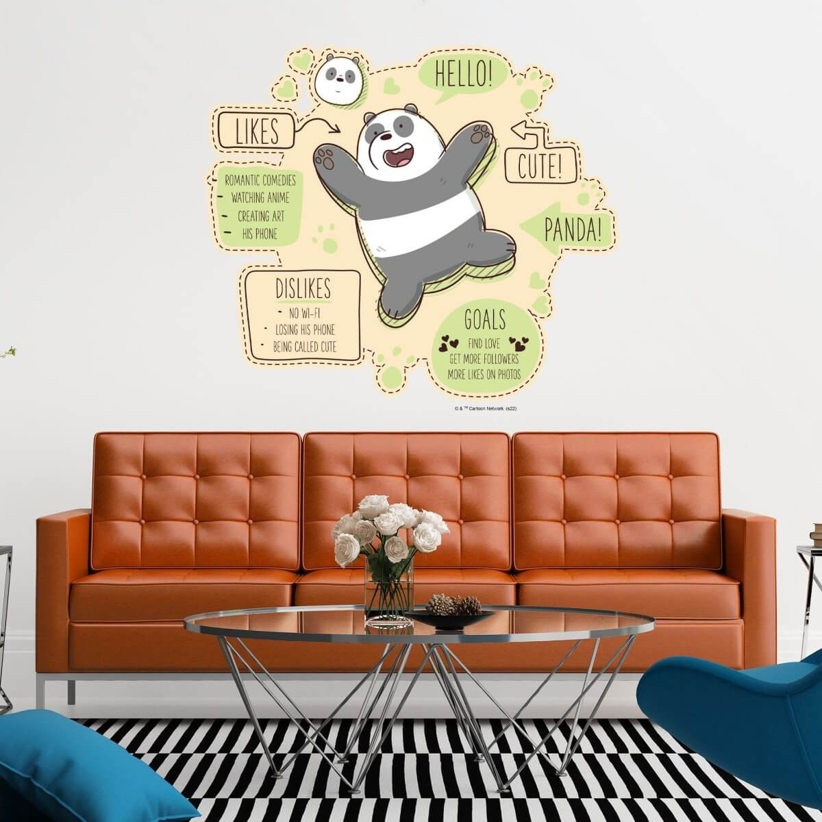 Kismet Decals Home & Room Decor We Bare Bears Panda 101 Wall decal sticker - officially licensed - latex printed with no solvent odor - Kismet Decals