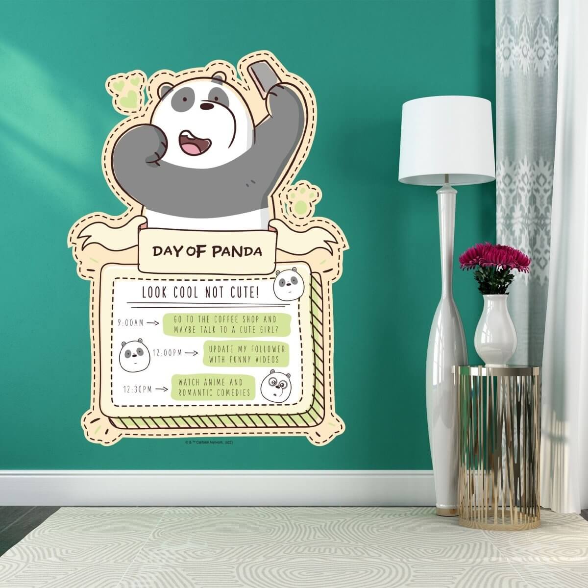 Kismet Decals Home & Room Decor We Bare Bears Panda's Day Wall decal sticker - officially licensed - latex printed with no solvent odor - Kismet Decals