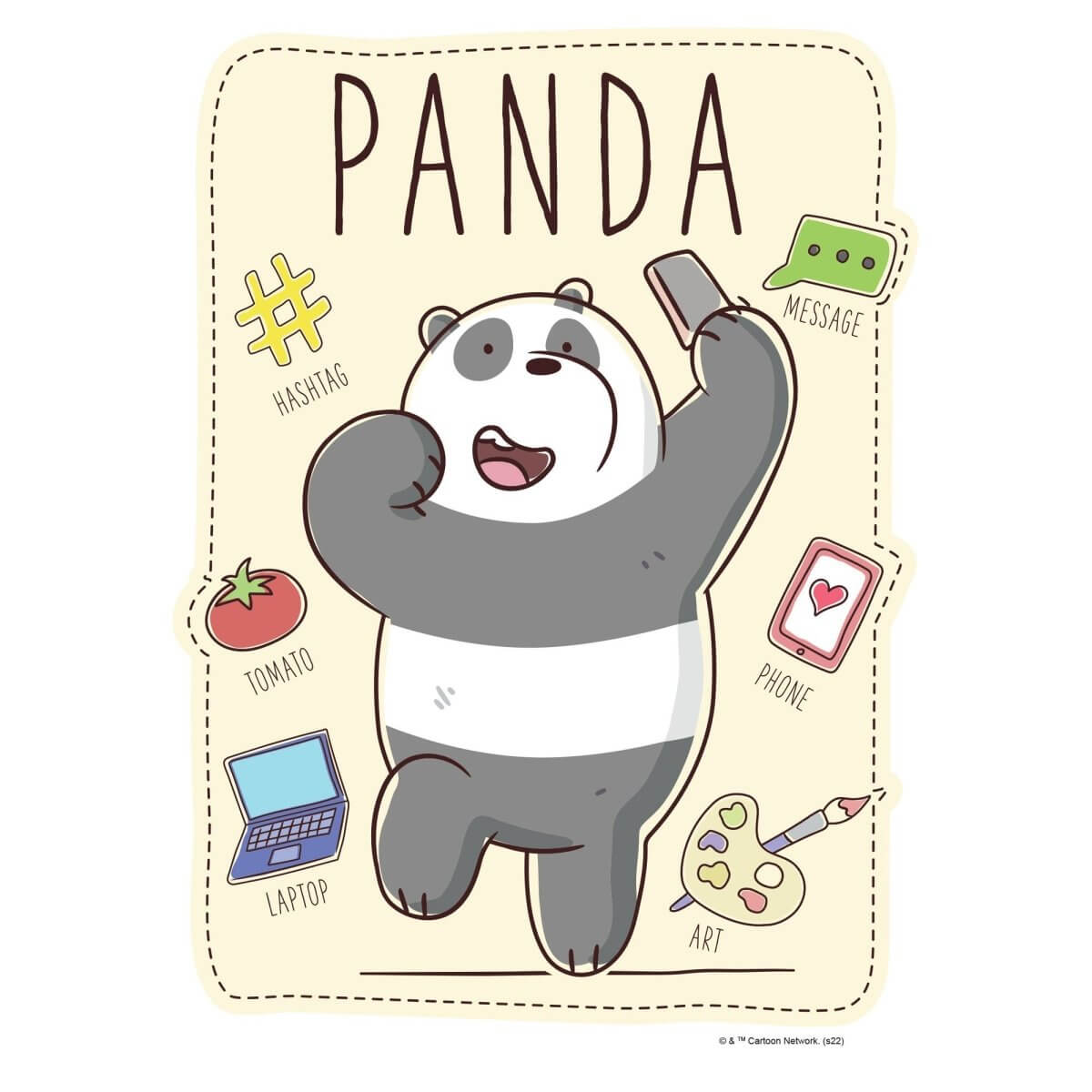Kismet Decals Home & Room Decor We Bare Bears Panda's Favorites Wall decal sticker - officially licensed - latex printed with no solvent odor - Kismet Decals