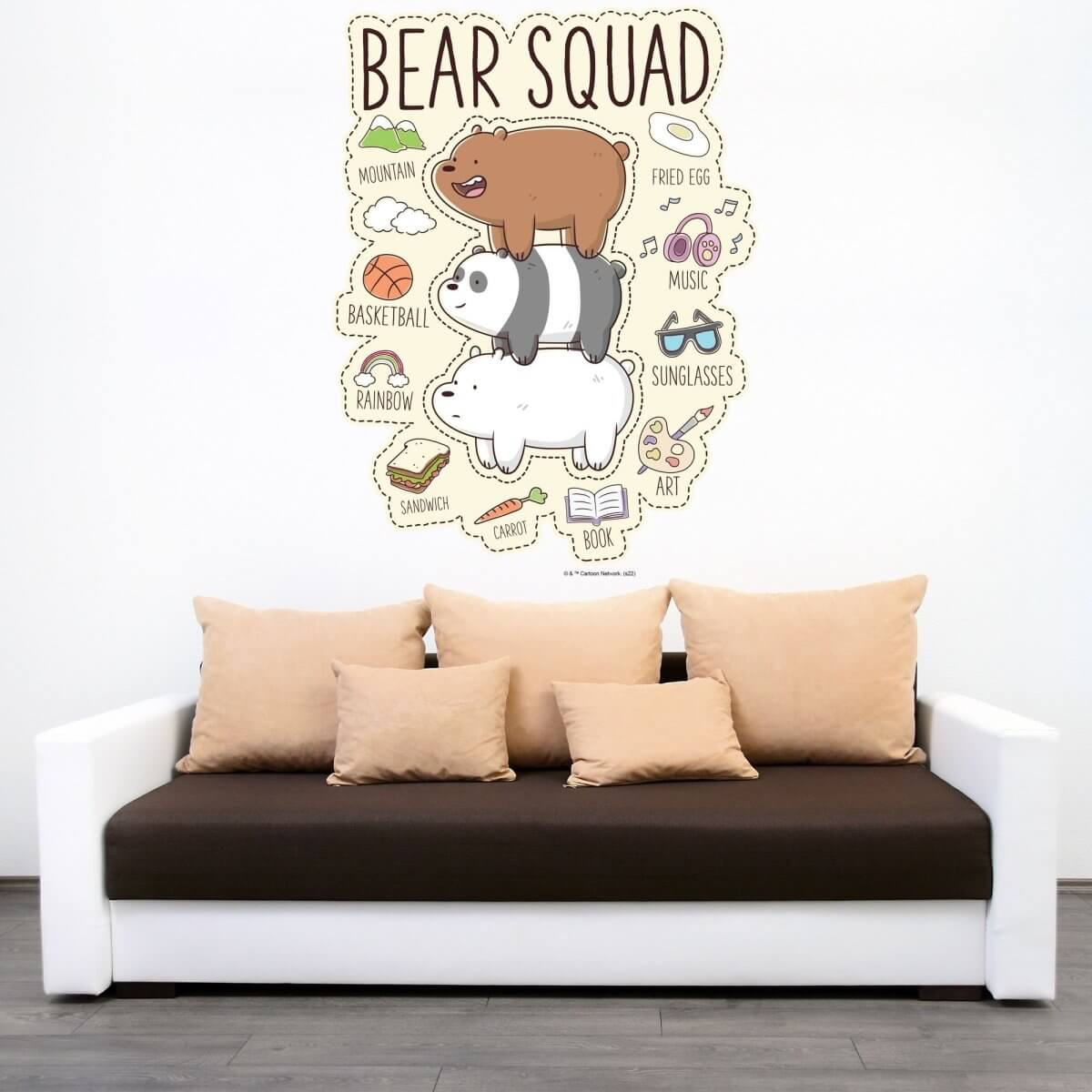 Kismet Decals Home & Room Decor We Bare Bears Squad Hobbies Wall decal sticker - officially licensed - latex printed with no solvent odor - Kismet Decals