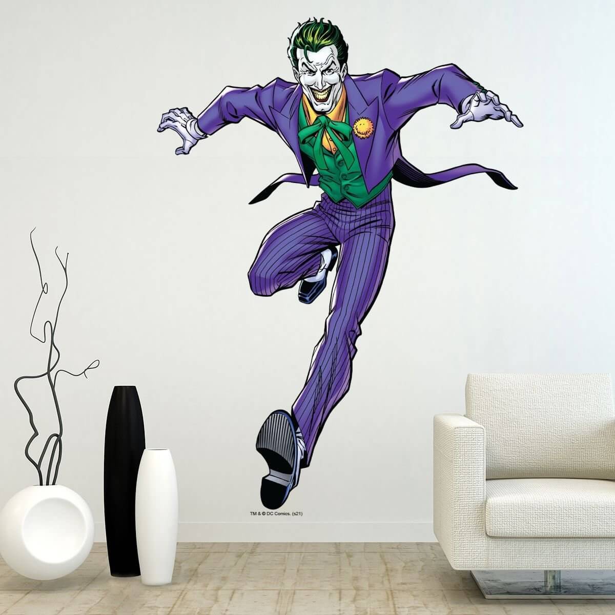 Kismet Decals Joker Crime Mastermind Licensed Wall Sticker - Easy DIY Justice League Home & Room Decor Wall Art - Kismet Decals