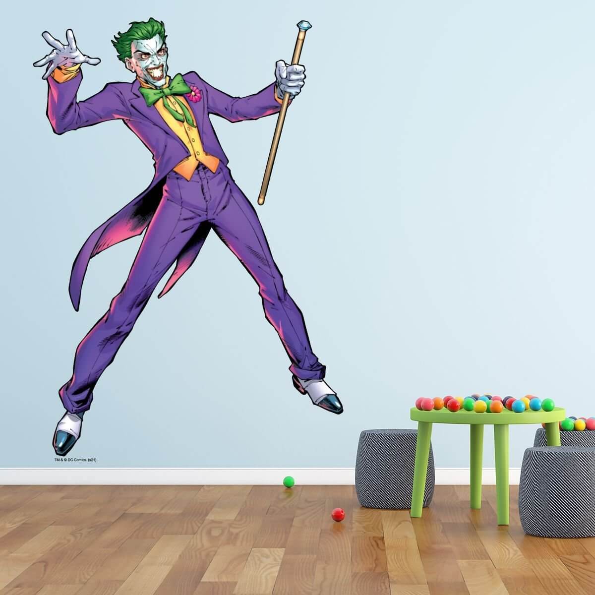 Kismet Decals Joker The Clown Prince Licensed Wall Sticker - Easy DIY Justice League Home & Room Decor Wall Art - Kismet Decals