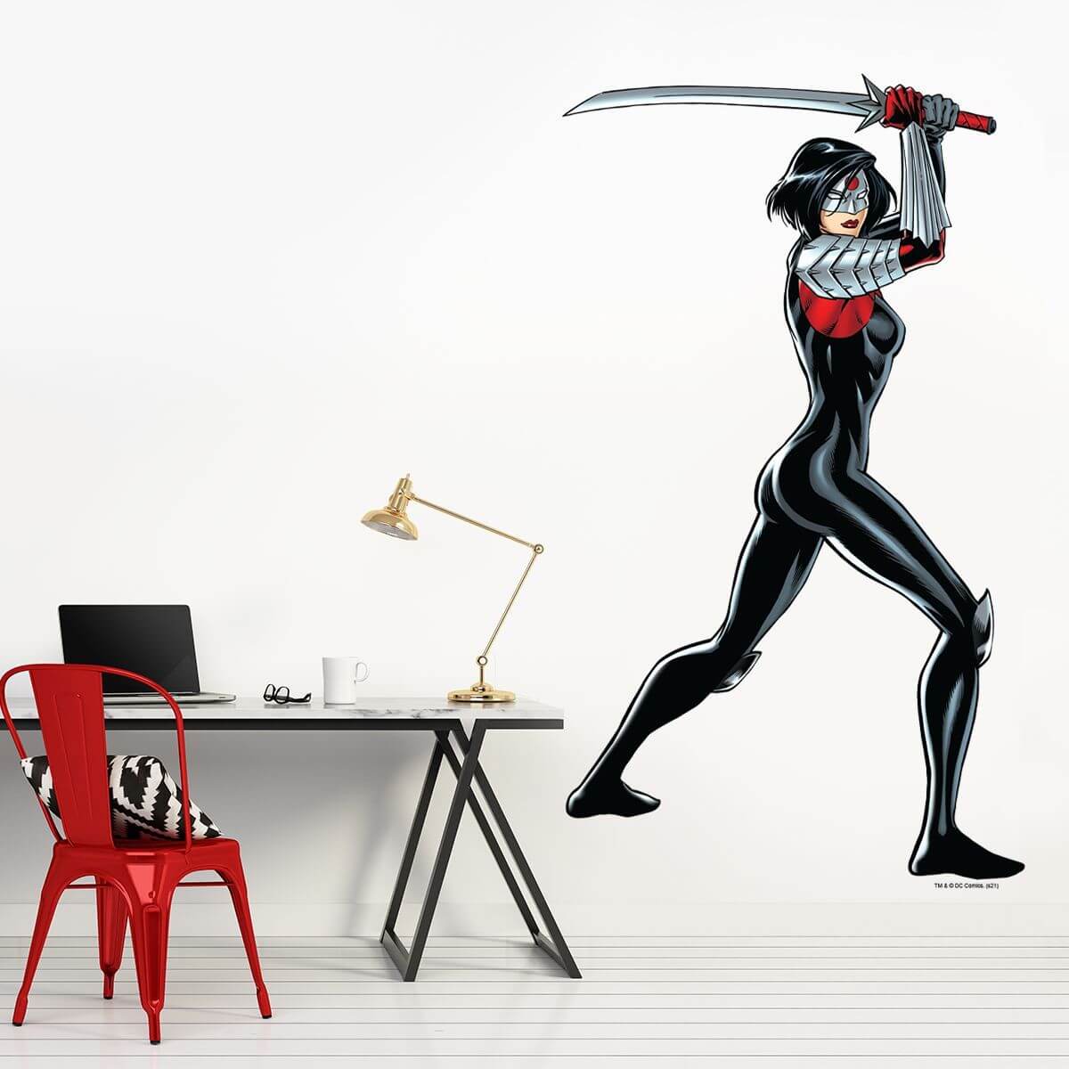 Kismet Decals Katana Combat Ready Licensed Wall Sticker - Easy DIY Justice League Home & Room Decor Wall Art - Kismet Decals