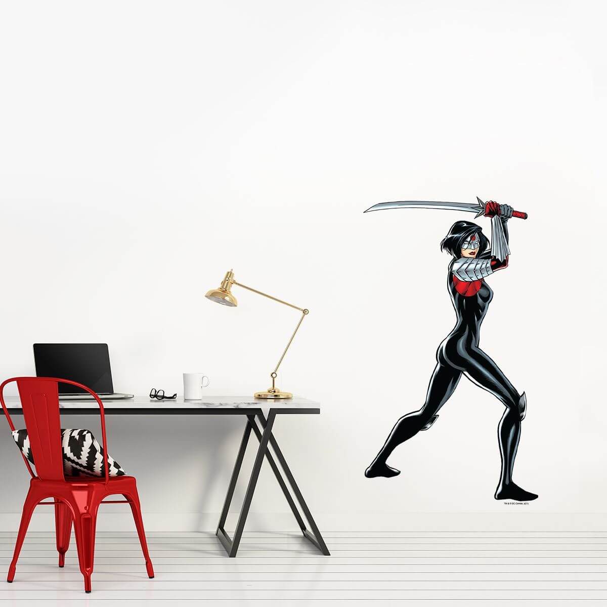Kismet Decals Katana Combat Ready Licensed Wall Sticker - Easy DIY Justice League Home & Room Decor Wall Art - Kismet Decals