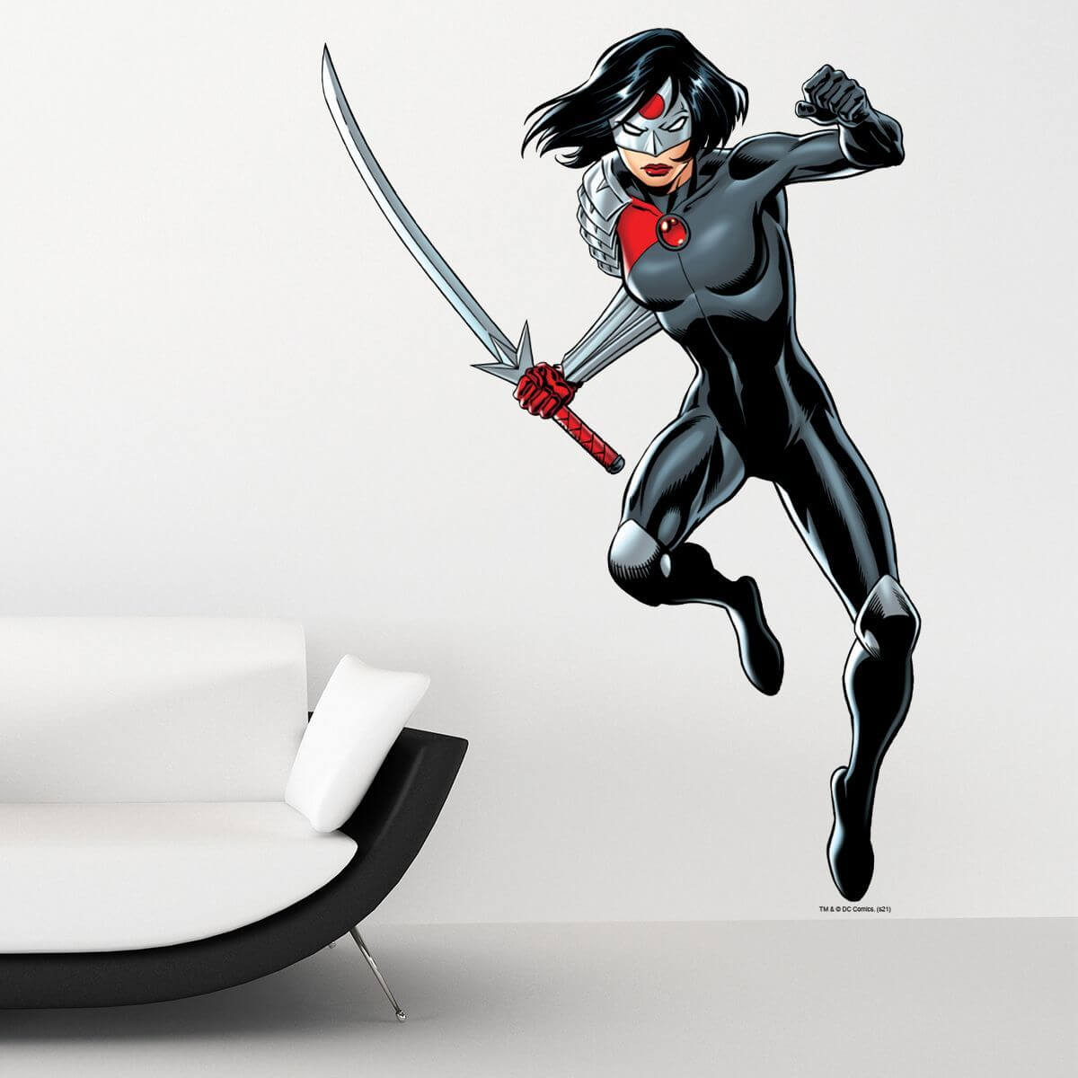 Kismet Decals Katana Leap Attack Licensed Wall Sticker - Easy DIY Justice League Home & Room Decor Wall Art - Kismet Decals