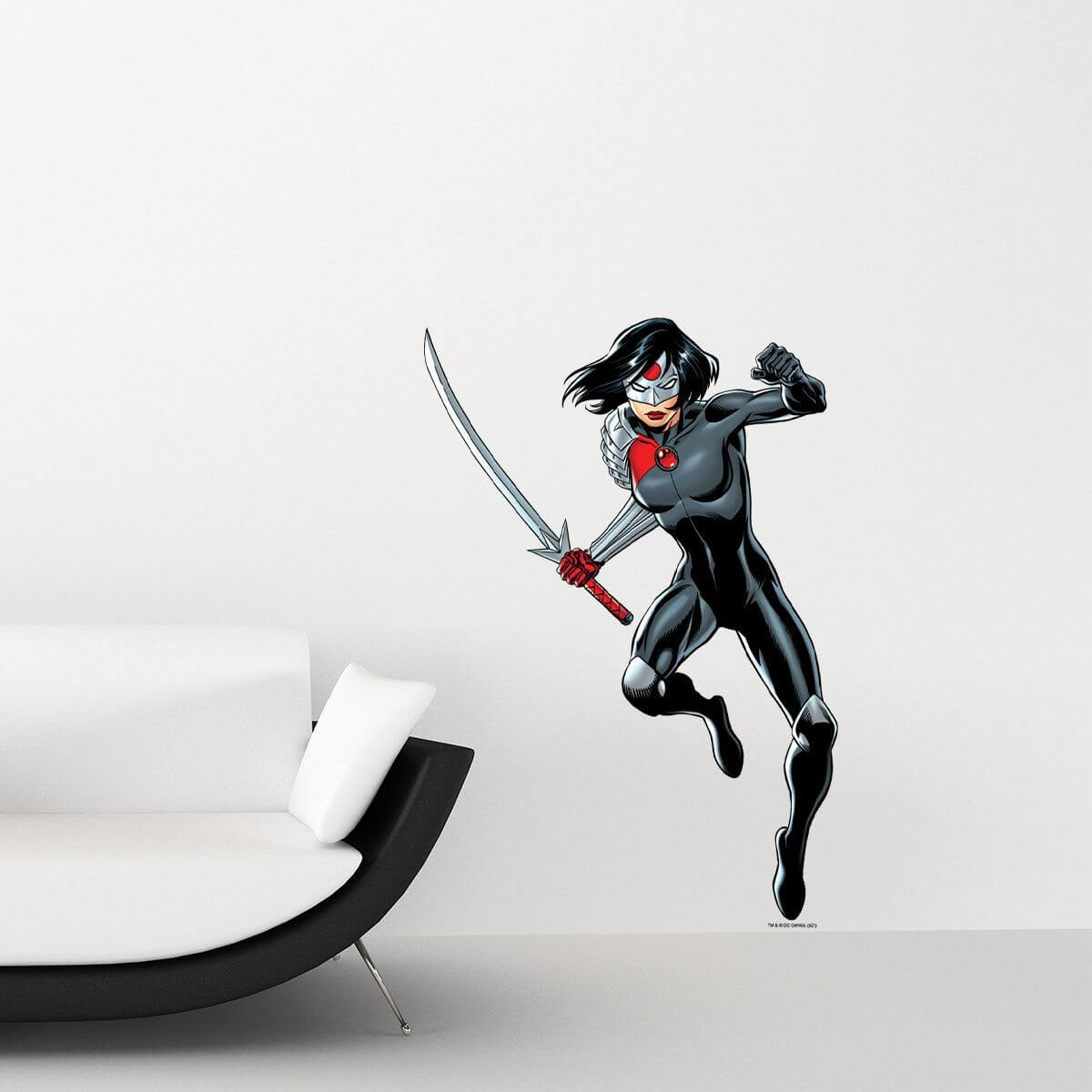 Kismet Decals Katana Leap Attack Licensed Wall Sticker - Easy DIY Justice League Home & Room Decor Wall Art - Kismet Decals