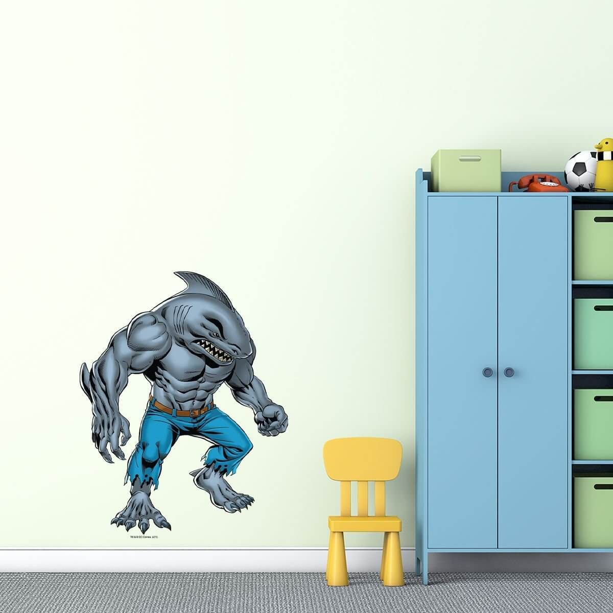 Kismet Decals King Shark "Wild Man" Licensed Wall Sticker - Easy DIY Justice League Home & Room Decor Wall Art - Kismet Decals