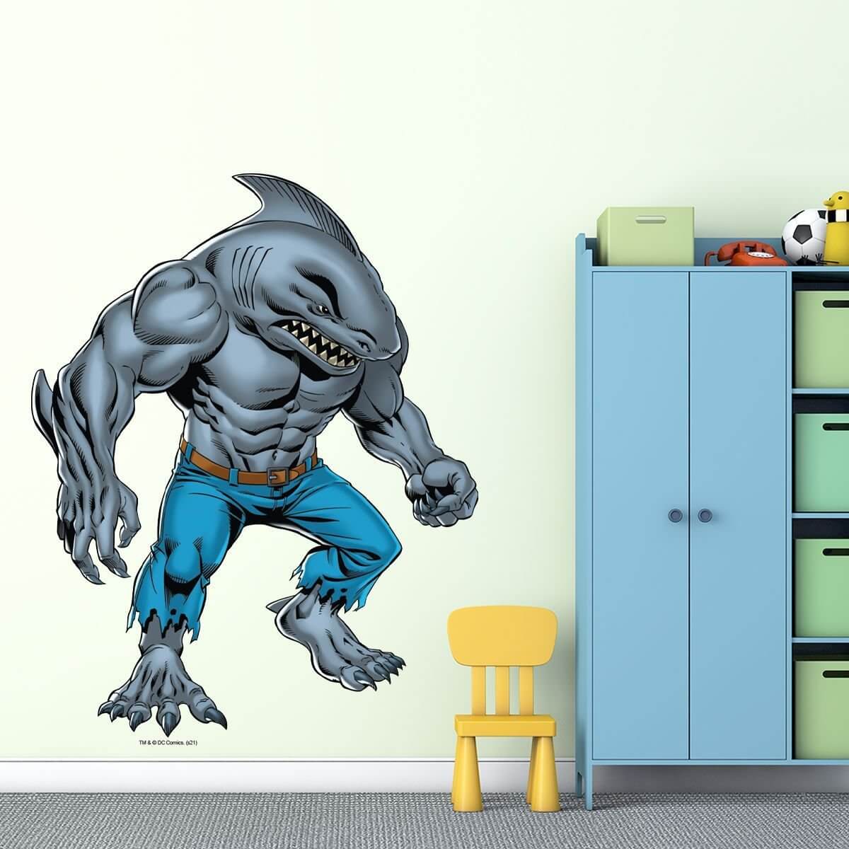 Kismet Decals King Shark "Wild Man" Licensed Wall Sticker - Easy DIY Justice League Home & Room Decor Wall Art - Kismet Decals