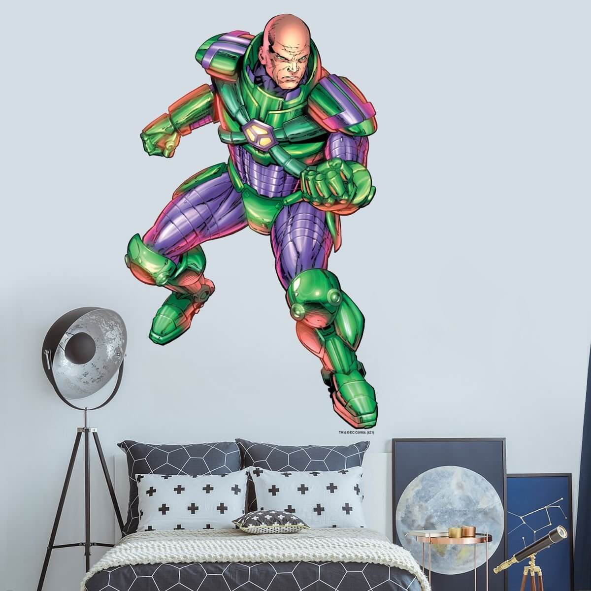 Kismet Decals Lex Luthor Warsuit Power Licensed Wall Sticker - Easy DIY Justice League Home & Room Decor Wall Art - Kismet Decals