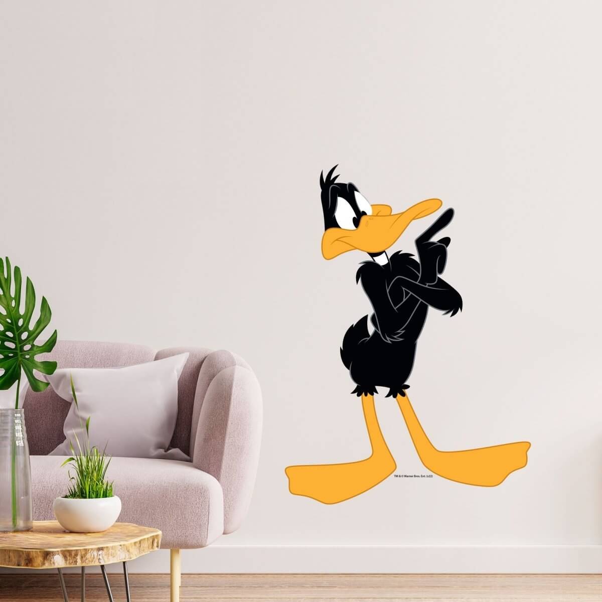 Kismet Decals Looney Tunes Daffy Duck in Thought Licensed Wall Sticker - Easy DIY Home & Kids Room Decor Wall Decal Art - Kismet Decals