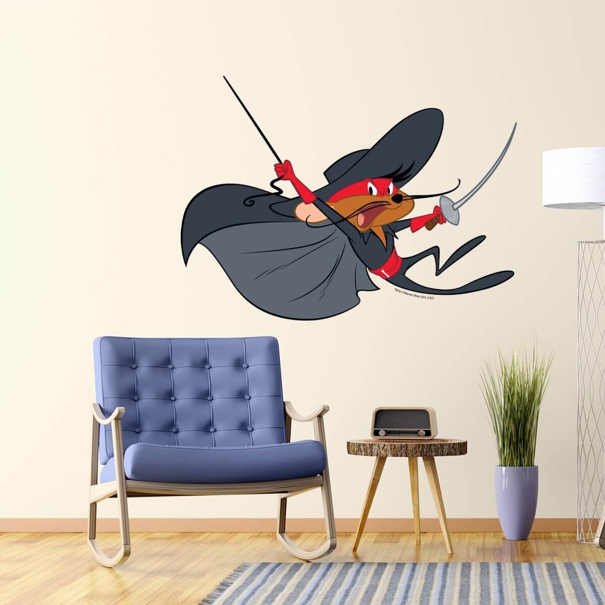 Kismet Decals Looney Tunes Speedy Gonzales Zorro Licensed Wall Sticker - Easy DIY Home & Kids Room Decor Wall Decal Art - Kismet Decals