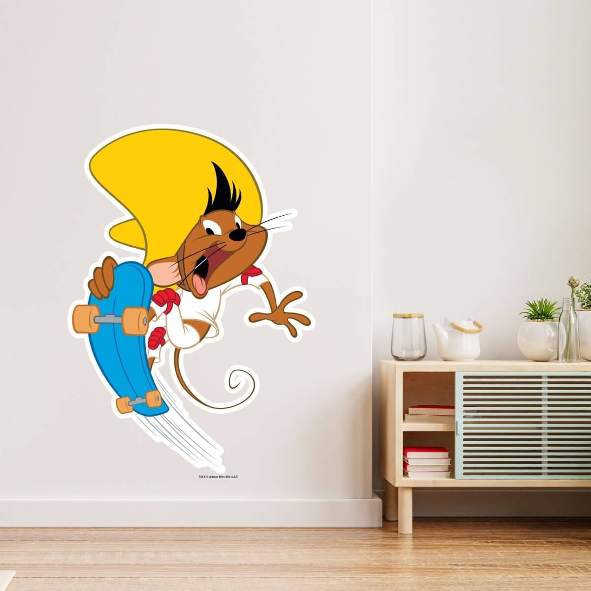 Kismet Decals Looney Tunes Speedy on Skateboard Licensed Wall Sticker - Easy DIY Home & Kids Room Decor Wall Decal Art - Kismet Decals